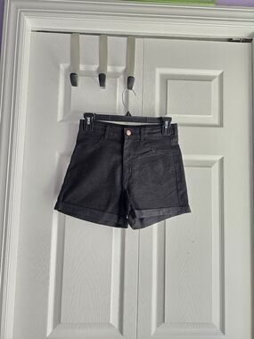 &Denim Black Cotton Shorts Size 16 Length 12.5in Waist 13in